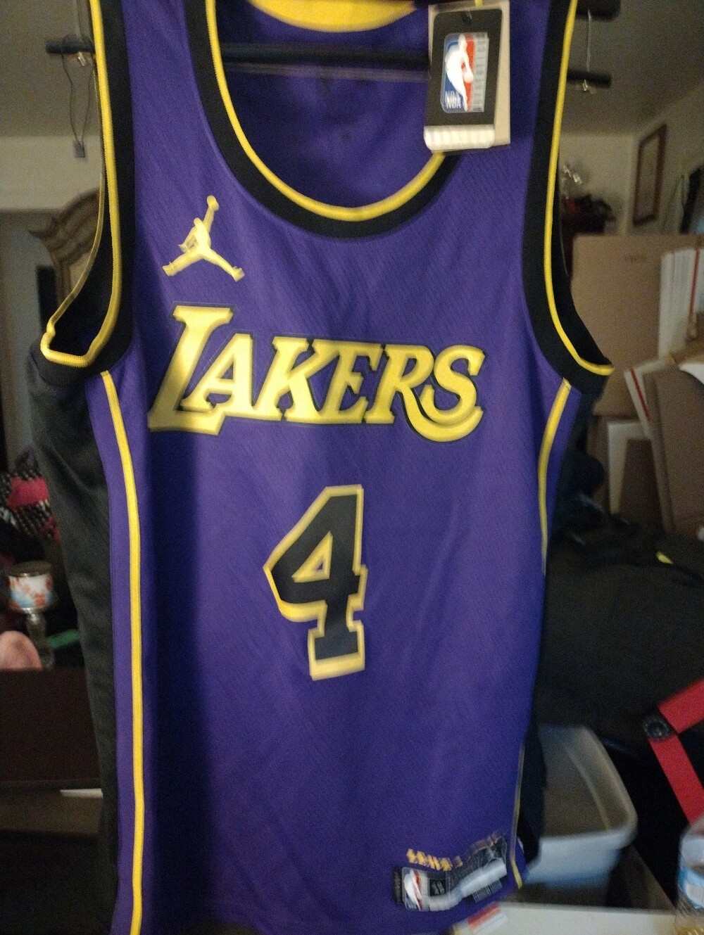 NWT Los Angeles Lakers #4 Dalton Knecht Purple Basketball Jersey by Jordan Large